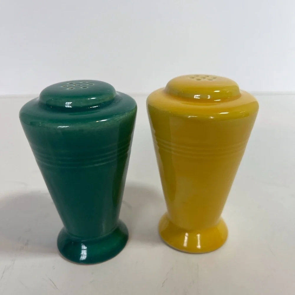 Vintage Homer Laughlin Harlequin Pottery Salt and Pepper Shakers
